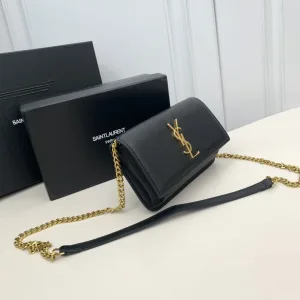 Saint Laurent Kate Chain Bag Small Black Gold Hardware Exact Size Unknown 067