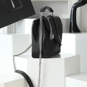 Saint Laurent Shoulder Bag Medium Black Gold Hardware Exact Size Unknown 224