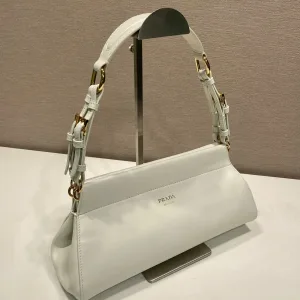 Prada Cleo Hobo Small Ivory Gold Hardware
