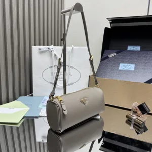 Prada Cleo Shoulder Bag Small Silver Gold Hardware