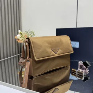 Prada Flap Crossbody Medium Caramel Gold Hardware