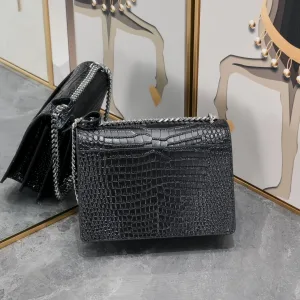 Saint Laurent Kate Chain Bag Small Black Silver Hardware Exact Size Unknown 053