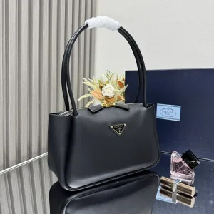 Prada Galleria Top Handle Small Black Gold Hardware