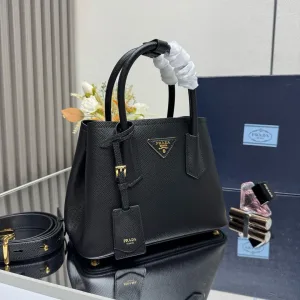 Prada Galleria Top Handle Small Black Gold Hardware Variant 3