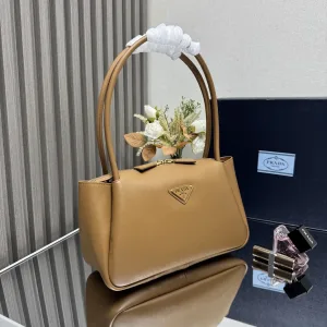 Prada Galleria Top Handle Small Caramel Gold Hardware