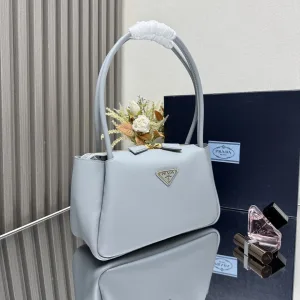 Prada Galleria Top Handle Small White Gold Hardware