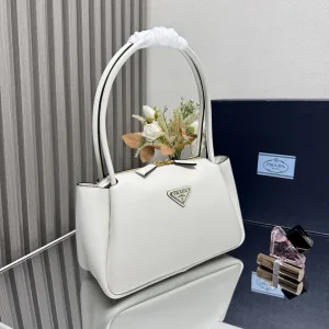Prada Galleria Top Handle Small White Gold Hardware Variant 2