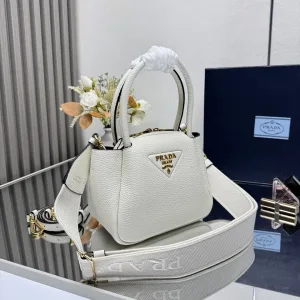 Prada Galleria Top Handle Small White Gold Hardware Variant 3