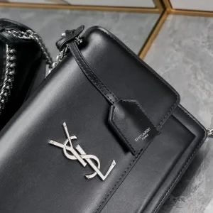 Saint Laurent Kate Chain Bag Small Black Silver Hardware Exact Size Unknown 057