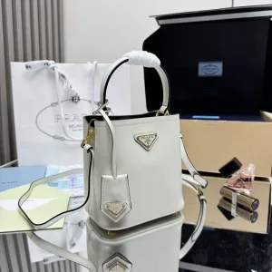 Prada Galleria Tote Medium White Gold Hardware