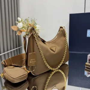 Prada Hobo Gift Set Small Caramel Gold Hardware Variant 2