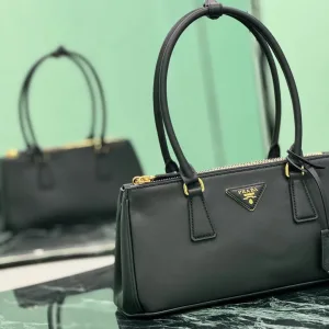 Prada Saffiano Boston Bag Small Black Gold Hardware