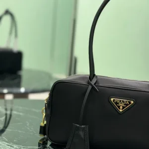 Prada Saffiano Boston Bag Small Black Gold Hardware Variant 3