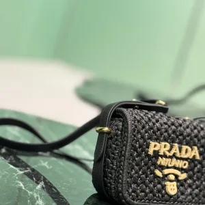 Prada Saffiano Camera Bag Small Black Gold Hardware