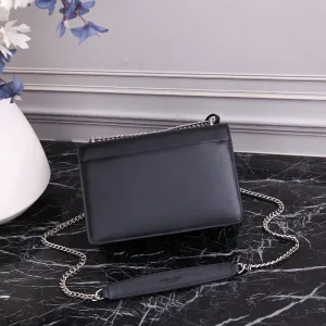Saint Laurent Kate Chain Bag Small Black Silver Hardware Exact Size Unknown 222