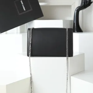 Saint Laurent Kate Chain Bag Small Black Silver Hardware Exact Size Unknown 253