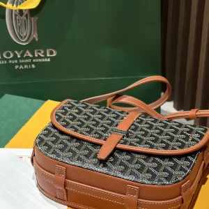 Goyard Belvedere PM Messenger Bag Small Black Brown 22cm