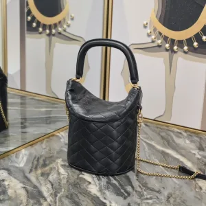 Saint Laurent Bucket Bag Medium Gray Gold Hardware Exact Size Unknown 031