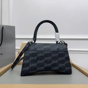 Balenciaga Hourglass Top Handle Medium Black Monogram 26cm