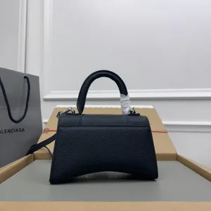 Balenciaga Hourglass Top Handle Small Black Smooth 23cm