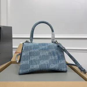 Balenciaga Hourglass Top Handle Small Blue Monogram 23cm