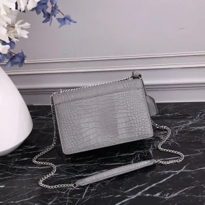 Saint Laurent Kate Chain Bag Small Gray Silver Hardware Exact Size Unknown 212