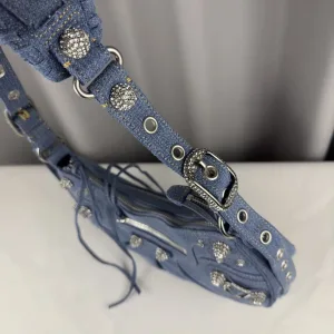 Balenciaga Le Cagole Shoulder Medium Blue Denim 30cm