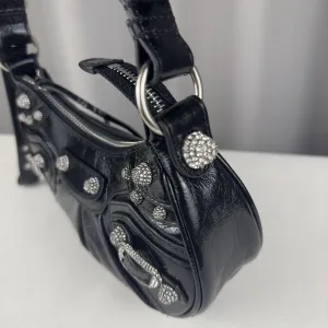 Balenciaga Le Cagole Shoulder Mini Black Studded 20cm
