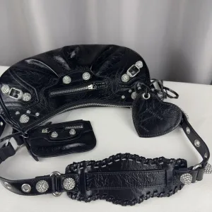 Balenciaga Le Cagole Shoulder Small Black Studded 26cm