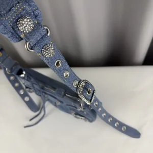 Balenciaga Le Cagole Shoulder Small Blue Denim 26cm