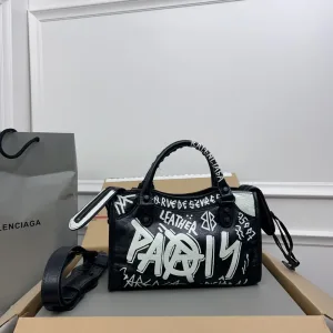 Balenciaga Le City Small Black White Graffiti 26cm