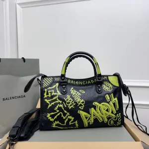 Balenciaga Le City Small Black Yellow Graffiti 26cm