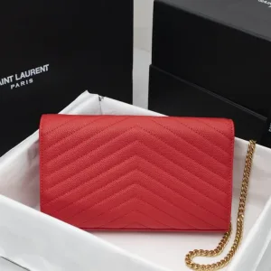 Saint Laurent Kate Chain Bag Small Red Gold Hardware Exact Size Unknown 066