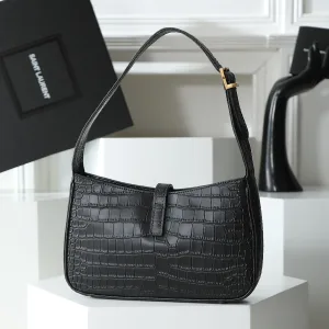 Saint Laurent Le 5 A 7 Hobo Bag Medium Black Gold Hardware Exact Size Unknown 072