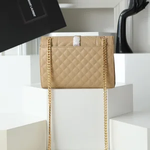 Saint Laurent LouLou Shoulder Bag Medium Beige Gold Hardware Exact Size Unknown 096