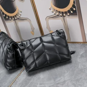 Saint Laurent LouLou Shoulder Bag Medium Black Gold Hardware Exact Size Unknown 022