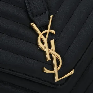 Saint Laurent LouLou Shoulder Bag Medium Black Gold Hardware Exact Size Unknown 041