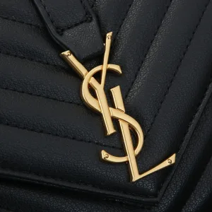 Saint Laurent LouLou Shoulder Bag Medium Black Gold Hardware Exact Size Unknown 043