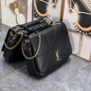 Saint Laurent LouLou Shoulder Bag Medium Black Gold Hardware Exact Size Unknown 048