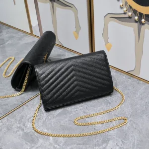 Saint Laurent LouLou Shoulder Bag Medium Black Gold Hardware Exact Size Unknown 064