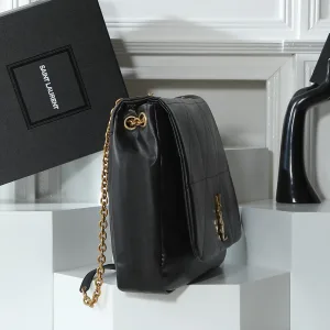 Saint Laurent LouLou Shoulder Bag Medium Black Gold Hardware Exact Size Unknown 084