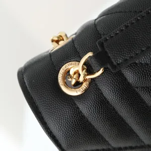 Saint Laurent LouLou Shoulder Bag Medium Black Gold Hardware Exact Size Unknown 093
