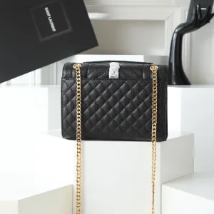 Saint Laurent LouLou Shoulder Bag Medium Black Gold Hardware Exact Size Unknown 099