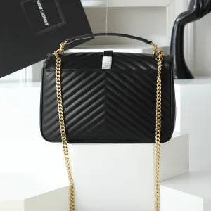 Saint Laurent LouLou Shoulder Bag Medium Black Gold Hardware Exact Size Unknown 226