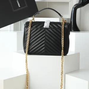Saint Laurent LouLou Shoulder Bag Medium Black Gold Hardware Exact Size Unknown 228