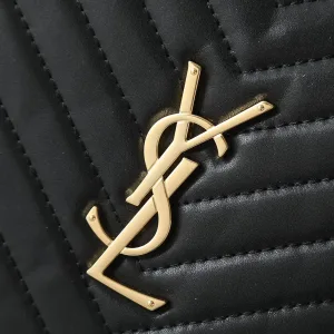 Saint Laurent LouLou Shoulder Bag Medium Black Gold Hardware Exact Size Unknown 233