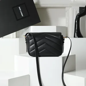 Saint Laurent LouLou Shoulder Bag Medium Black Gold Hardware Exact Size Unknown 260