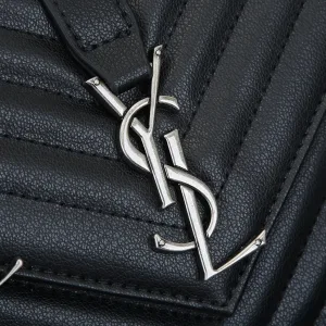 Saint Laurent LouLou Shoulder Bag Medium Black Silver Hardware Exact Size Unknown 042
