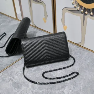 Saint Laurent LouLou Shoulder Bag Medium Black Silver Hardware Exact Size Unknown 065