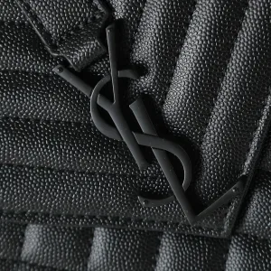Saint Laurent LouLou Shoulder Bag Medium Black Silver Hardware Exact Size Unknown 092